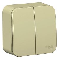 Выключатель 2-кл. ОП Blanca 10А IP20 (сх. 5) 250В с изолир. пластиной беж. | код. BLNVA105017 | Schneider Electric